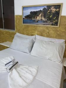 Postel nebo postele na pokoji v ubytování Flat-Centro Morro de São Paulo-Mare mansa B