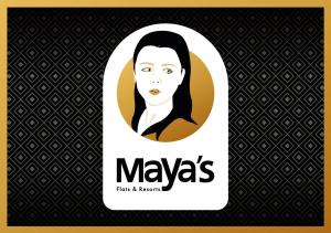 a vector illustration of a woman face in a white label at Maya's Flats & Resorts - Staromiejski Apartments in Gdańsk