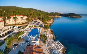 an aerial view of a resort next to a body of water at Sanpier Apartments in Veli Lošinj