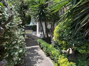 um caminho de jardim com árvores e plantas e uma casa em ComfortHouse LaVilla em Ladispoli