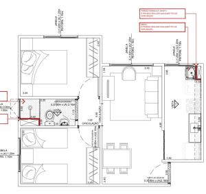 a floor plan of a house with diagrams at Quarto privativo Interlagos autódromo in Sao Paulo