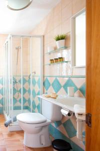 Un baño con inodoro, lavabo y ducha. en Apartamento Maypa 1 Calma, en San Bartolomé 23 fotos más