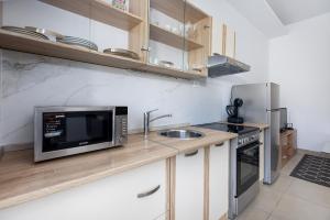 Kuchyň nebo kuchyňský kout v ubytování Apartment Ana