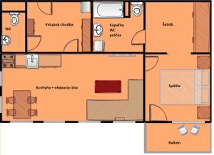 The floor plan of Apartman Alma