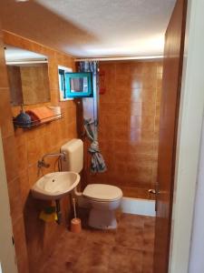 een kleine badkamer met een toilet en een wastafel bij Holiday home Oliva cottage in Bol