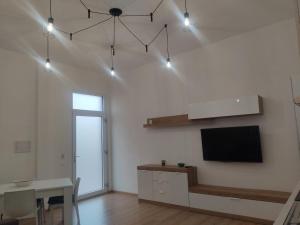 a living room with a flat screen tv on the wall at Casa Vacanze Lungomare in Piombino