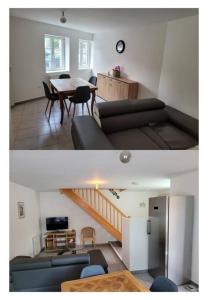 - un salon avec un canapé et une table dans l'établissement Appartement meublé Duplex T3., à Baume-les-Dames