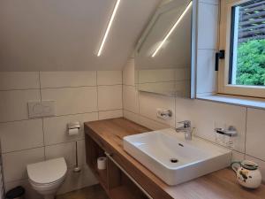 ゼーにあるApartment Home Fuchsbau by Interhomeの洗面台とトイレ付きのバスルーム