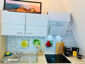 Kuchyň nebo kuchyňský kout v ubytování Ferienwohnung Waldblick + 14 fotografií