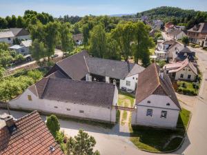 an aerial view of a house in a flooded neighborhood at Holiday Home Kojetice na Moravě by Interhome in Kojetice