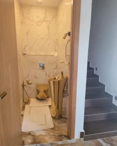 a bathroom with a toilet and a staircase at Villa dream in Casablanca