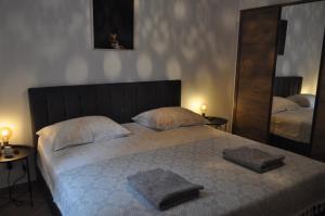Ein Bett oder Betten in einem Zimmer der Unterkunft KAMENJAK VOLME, Cousy house with Pool