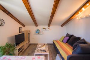 TV a/nebo společenská místnost v ubytování Apartmani Mario
