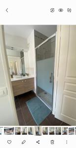 馬賽的住宿－Marseille BB，一间带玻璃淋浴和水槽的浴室