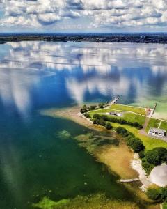 an aerial view of a large body of water at Bearstone House in Loughrea