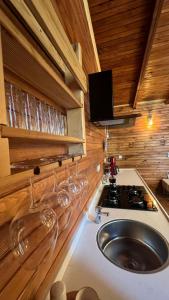 Kuchyňa alebo kuchynka v ubytovaní Panurla Ormanın İçinde, yüzme havuz&sauna