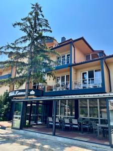 a building with a tree in front of it at Family Hotel Kontesa in Lozenets
