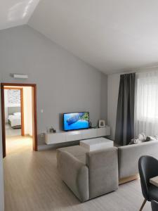 Televízia a/alebo spoločenská miestnosť v ubytovaní Apartments Rhopal + 12 fotografií