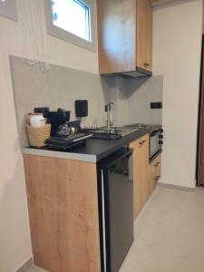 a kitchen with a sink and a counter top at Cruzeto in Syvota