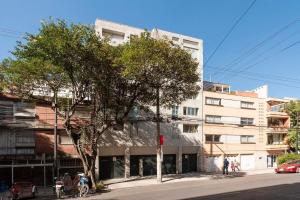 uma árvore ao lado de uma rua ao lado de um edifício em CDMX Paseo de la Reforma, 4personas. Súper cómodo em Cidade do México