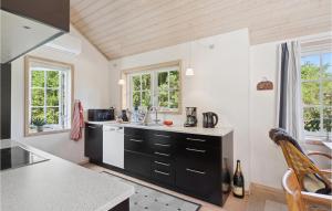 FurにあるStunning Home In Fur With Wifiのキッチン(白黒のカウンター、窓付)