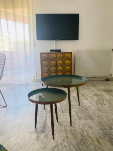 TV a/nebo společenská místnost v ubytování JUAN LES PINS PINEDE TERRASSE + 1 fotografie