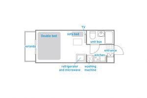 Půdorys ubytování Kameari 1103 Budget Stay High Floor Near Station Mall Disney Access