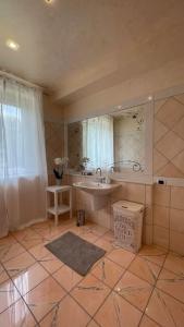 a bathroom with a sink and a mirror at Appartamento San Lorenzo in Pescantina
