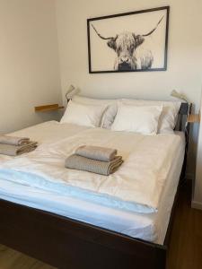 Una cama o camas en una habitación de Apartmany Tachov - Couple