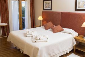 Un pat sau paturi într-o cameră la Chamonix Posada & Spa Habitaciones dentro de la posada o Loft con hidromasaje y apartamentos a 300 mts de la posada