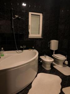 ein Badezimmer mit Badewanne, Toilette und Waschbecken in der Unterkunft Villa Predlug in Čapljina + 9 Fotos