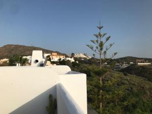 ein Baum an der Seite eines weißen Gebäudes in der Unterkunft CM - Campomar Mojacar in Mojácar