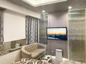TV a/nebo společenská místnost v ubytování Hotel DIAMOND