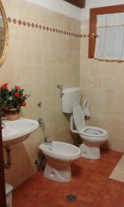 a bathroom with a toilet and a sink at Agriturismo Il Giardino in Sansepolcro