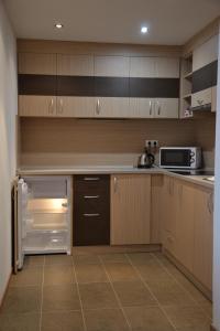 Kuchyňa alebo kuchynka v ubytovaní Apartmán v Starej Lesnej s balkónom