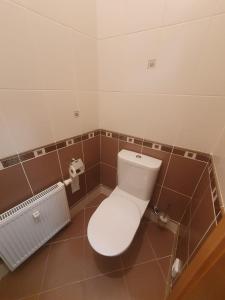 La salle de bains est pourvue de toilettes. dans l'établissement byt 69m2 na Trzni kolonáde, à Karlovy Vary