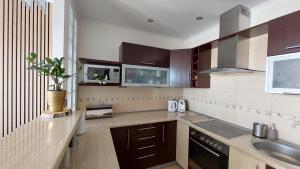 Kuchyňa alebo kuchynka v ubytovaní apartament AWA Bajkowe Kołobrzeg