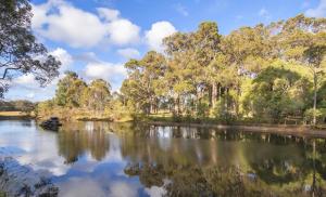 a river with trees and clouds in the sky at Chambré Estate in Margaret River Town