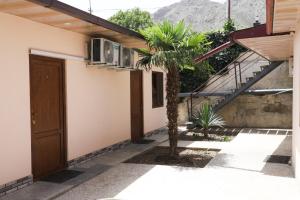 dom z palmą obok drzwi w obiekcie Naberejni w mieście Meghri