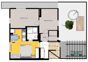 a floor plan of a house at Holiday Apartments Vítězná 1256/36 in Karlovy Vary +62 photos