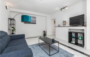 - un salon avec un canapé et une télévision dans l'établissement Stunning Apartment In Spincici With Wifi, à Jušići