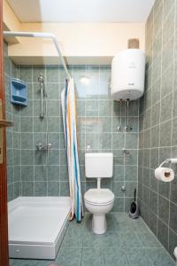 a bathroom with a toilet and a bath tub at Apartments with a parking space Preko, Ugljan - 8179 in Preko