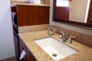 a bathroom with a sink and a mirror at Rosen Inn Lake Buena Vista in Orlando