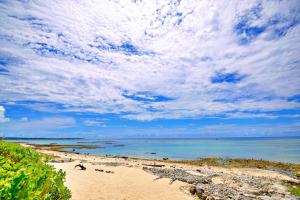 een strand met een bewolkte hemel en de oceaan bij クラリス Ⅱ RoomE in Ishigaki Island