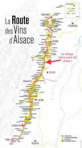 un mapa de la ruta de los viñedos de la alianza en Le p'tit coin de chez nous, en Dambach-la-Ville