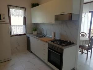 Kuchyň nebo kuchyňský kout v ubytování Apartment DUBA