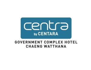 un logo pour le centre par l'hôtel du complexe de gestion centrica dans l'établissement Centara Life Government Complex Hotel & Convention Centre Chaeng Watthana, à Bangkok