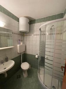 Koupelna v ubytování Apartmani Leskovar
