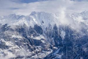 an aerial view of a snow covered mountain at Appartement Montanea in Schruns