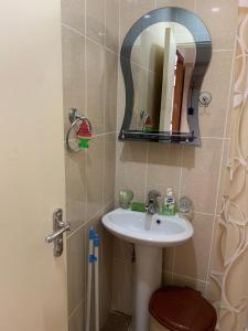 un bagno con lavandino e specchio di Best Sevan Villa 2 a Sevan